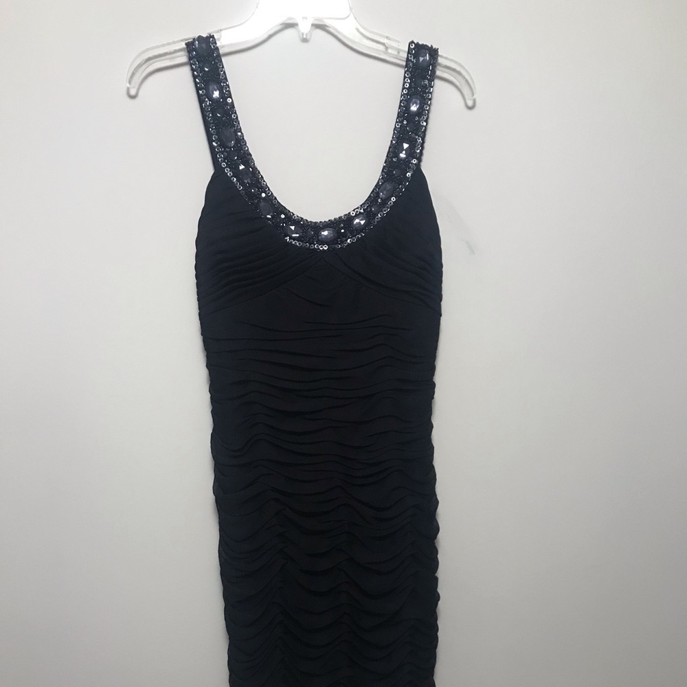 Blue knee length dress